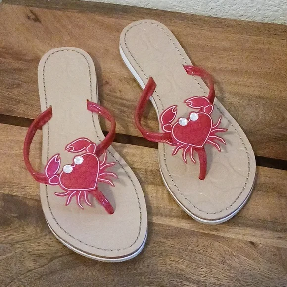 Coach Rare Marina Crab Slippers Size 8.5 - Picture 1 of 13